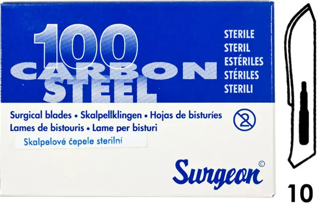 7928_CEPELKY SKALPELOVE SURGEON C. 10 STERILNI 100 KS